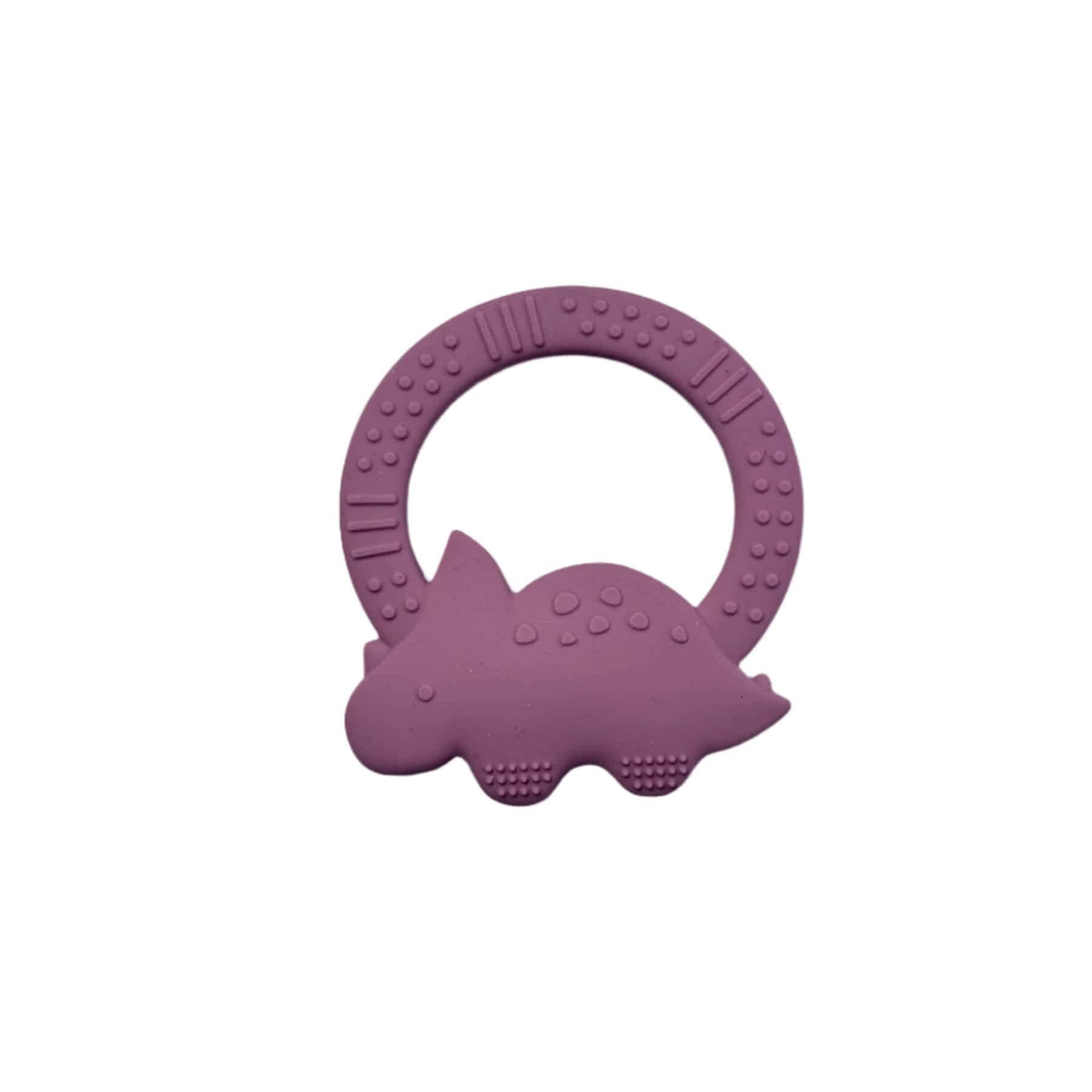 Pink Dinosaur Silicone Teether for Babies & Safe Soothing for Teething Relief