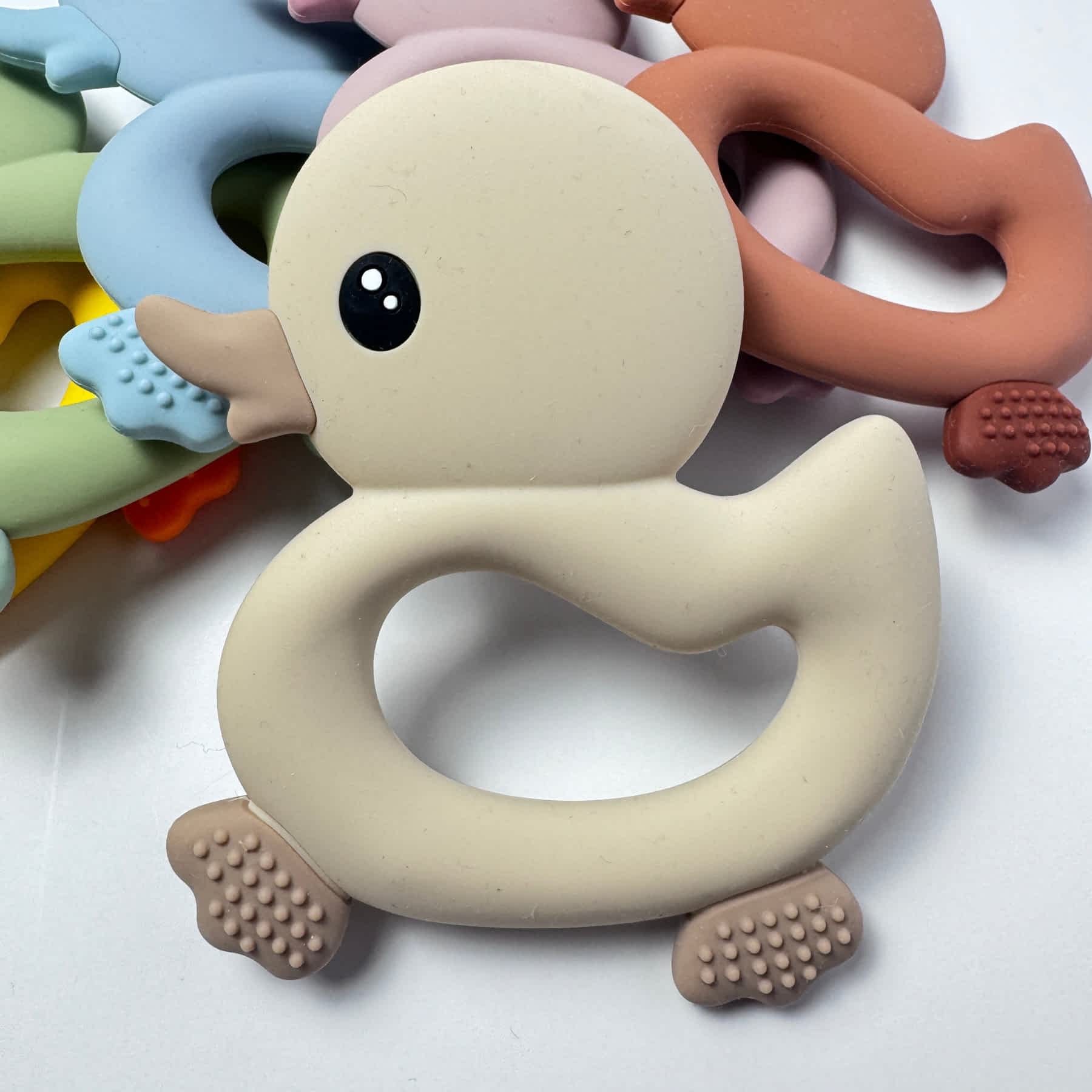 Sandy Duck Silicone Teether for Babies & Safe Soothing for Teething Relief